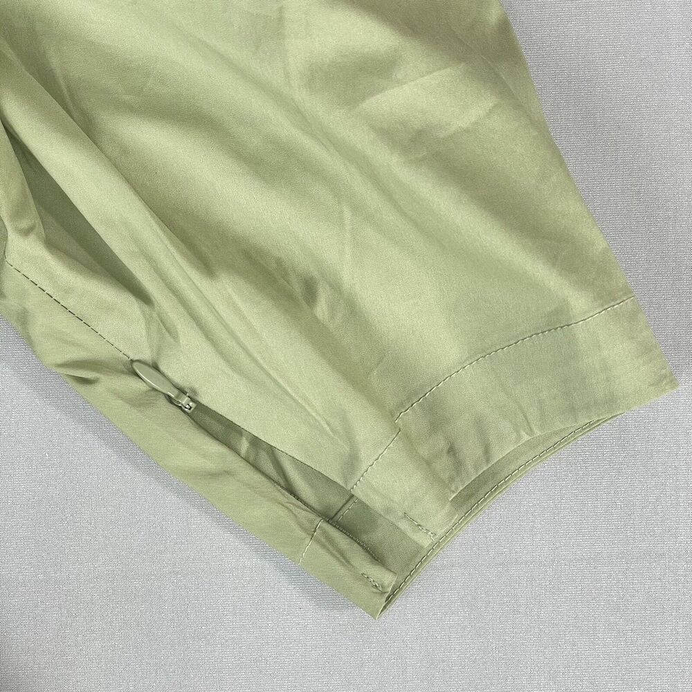 Danielle Bernstein Mini Dress Ladies Sm Green Corset Puff Zip Sleeve Square Neck - Picture 11 of 13